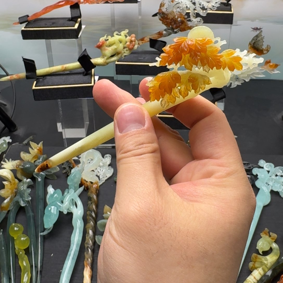 岫玉发饰未镶嵌明君玉簪贼拉好看