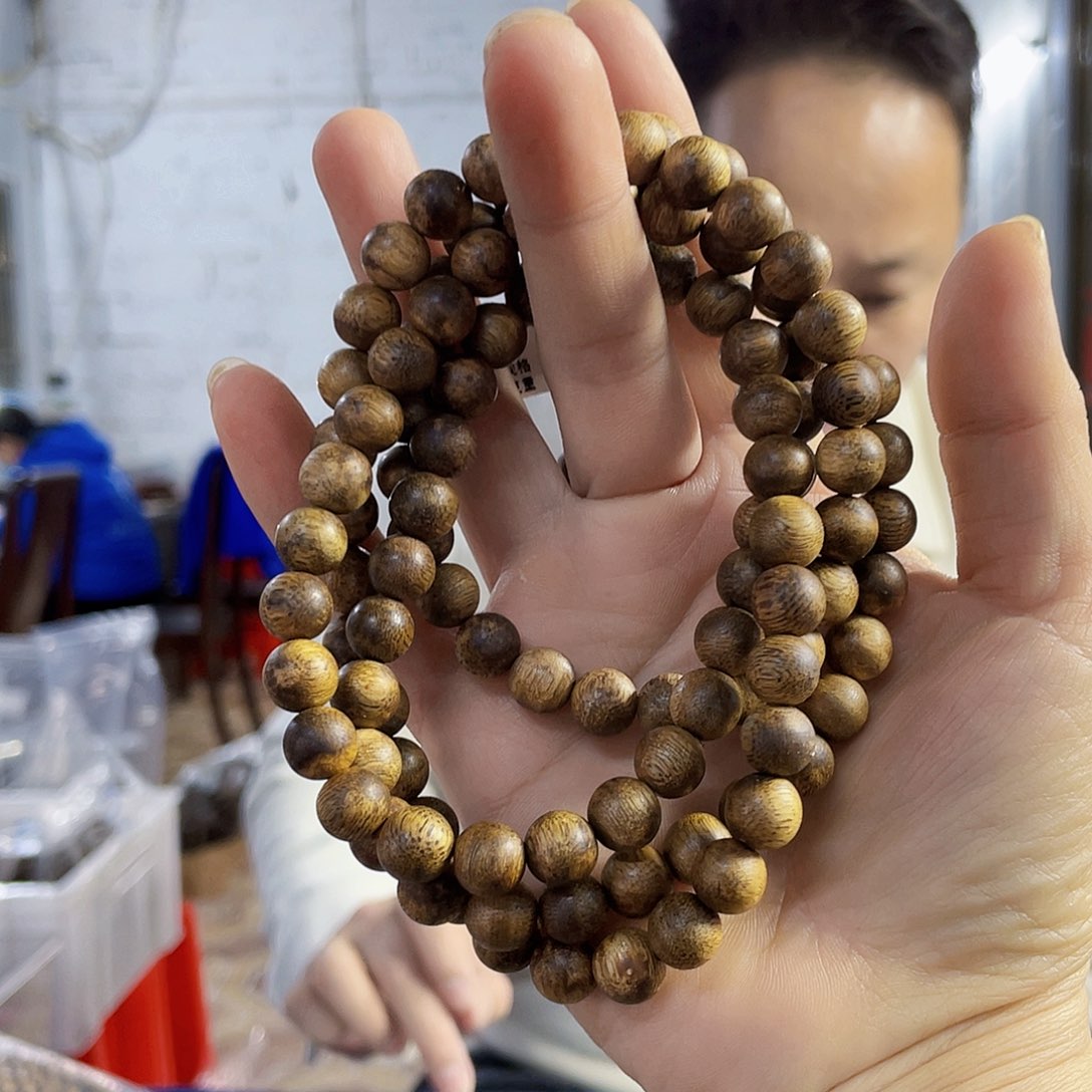 沉香手串L****棋楠张勺子圆珠长串0.9/32克多样性发一