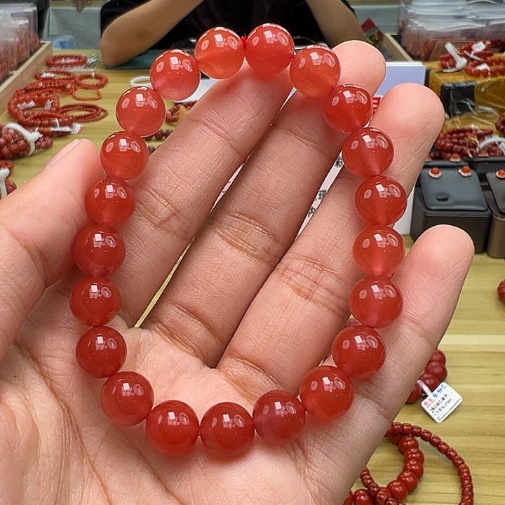 南红玛瑙多样性发一，卡9mm未镶嵌