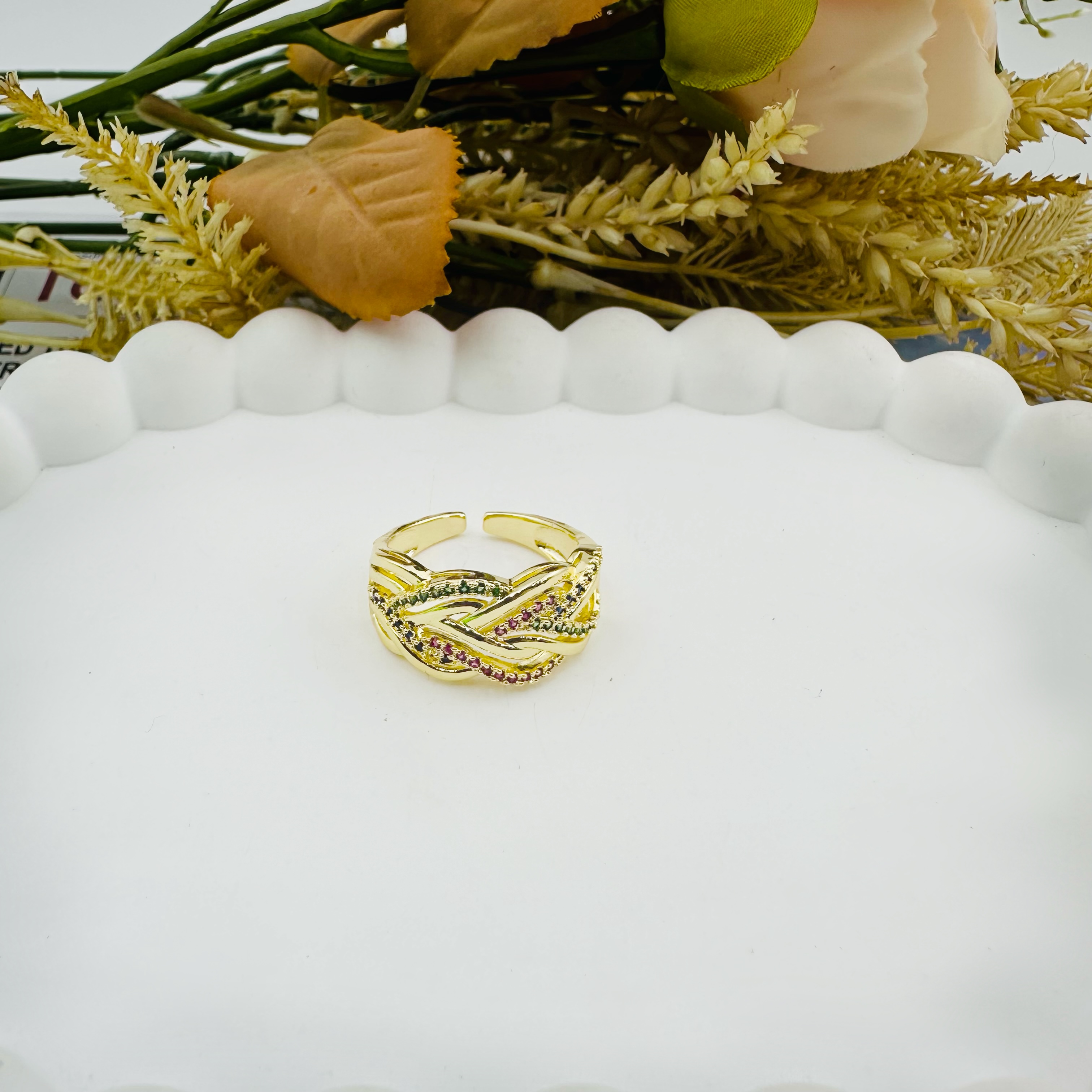 铜合金合成锆石戒指 小众设计k0110戒指