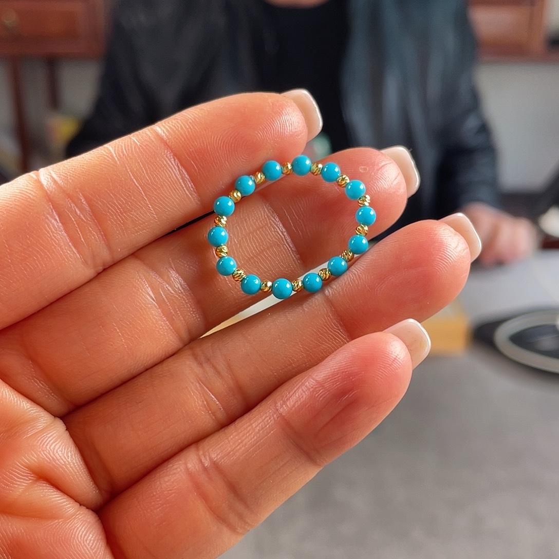 绿松石珠宝奇石18K金镶嵌