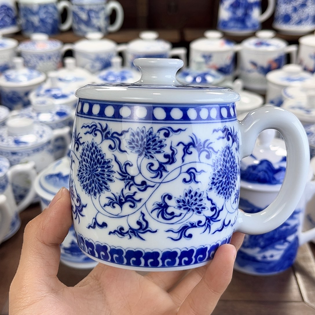 用****1景德镇陶瓷马克杯带盖