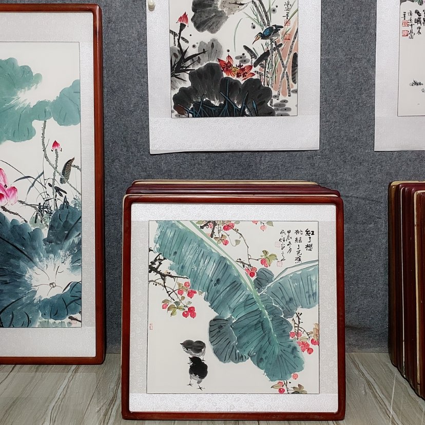 【闪购商品】国画书画作品带框65×65厘米