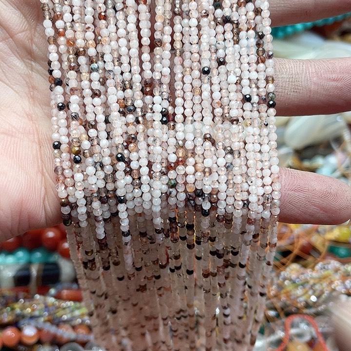 玛瑙/玉髓珠宝半成品未镶嵌2条2mm铜发晶