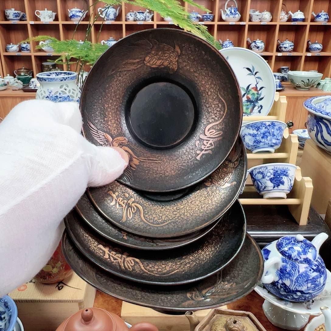 柴窑茶具茶杯茶壶老茶托