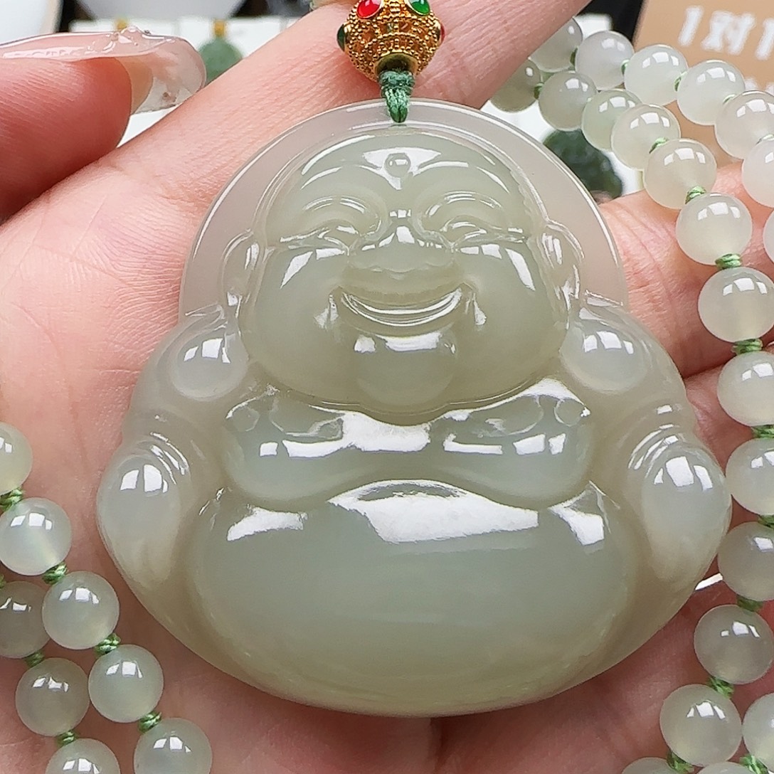 吊坠(赠链)足金镶嵌和田玉50