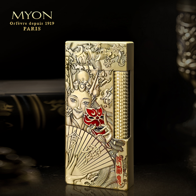 厂长MYON勉牌M3大钞票五鬼运财 光板 平头哥浮雕原铜色煤油打火机