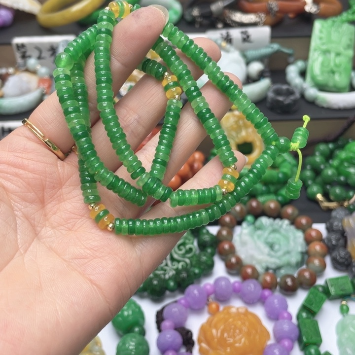 翡翠未镶嵌手链项链48