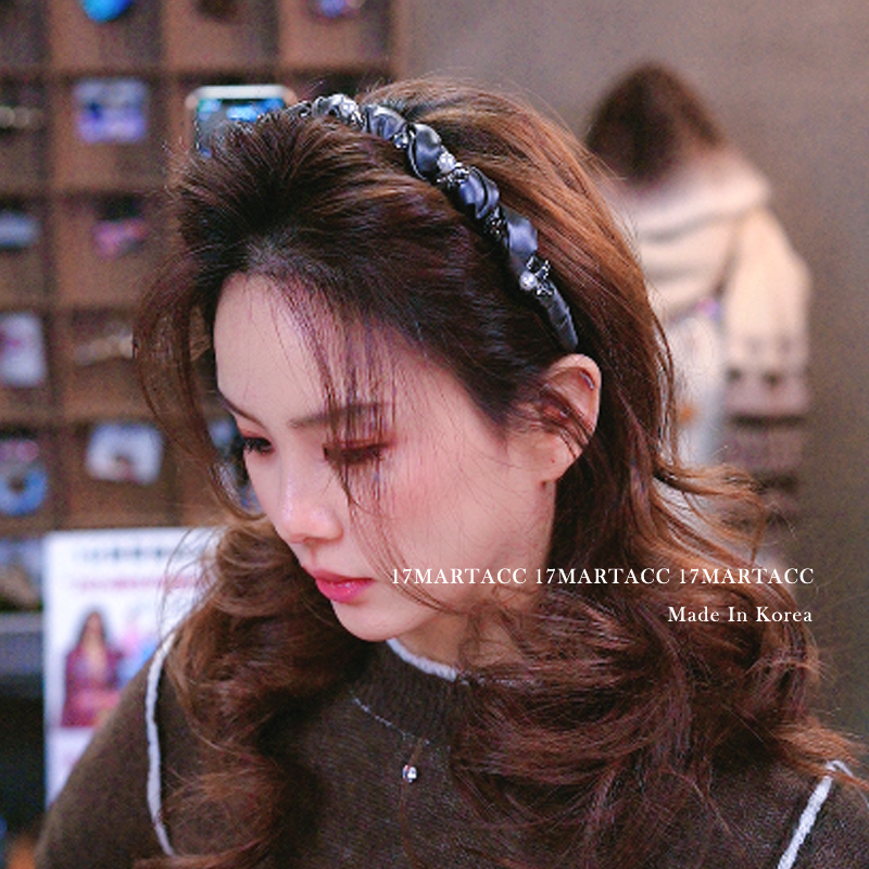 韩国高颅顶水钻发箍新款洗脸带齿头箍日常外戴发带压发卡头饰