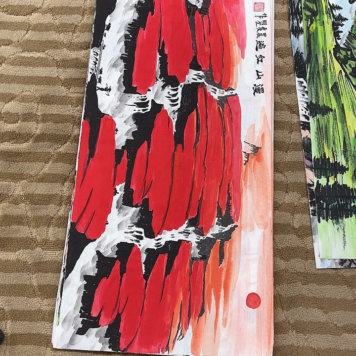 国画花鸟的翅膀和羽毛的