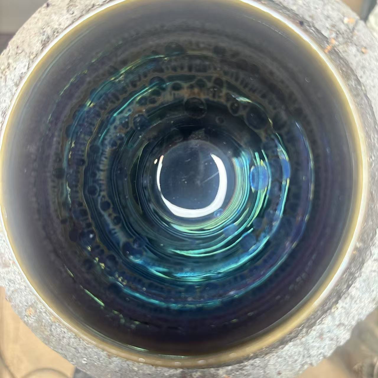 螺旋钵曜变建窑建盏主人杯