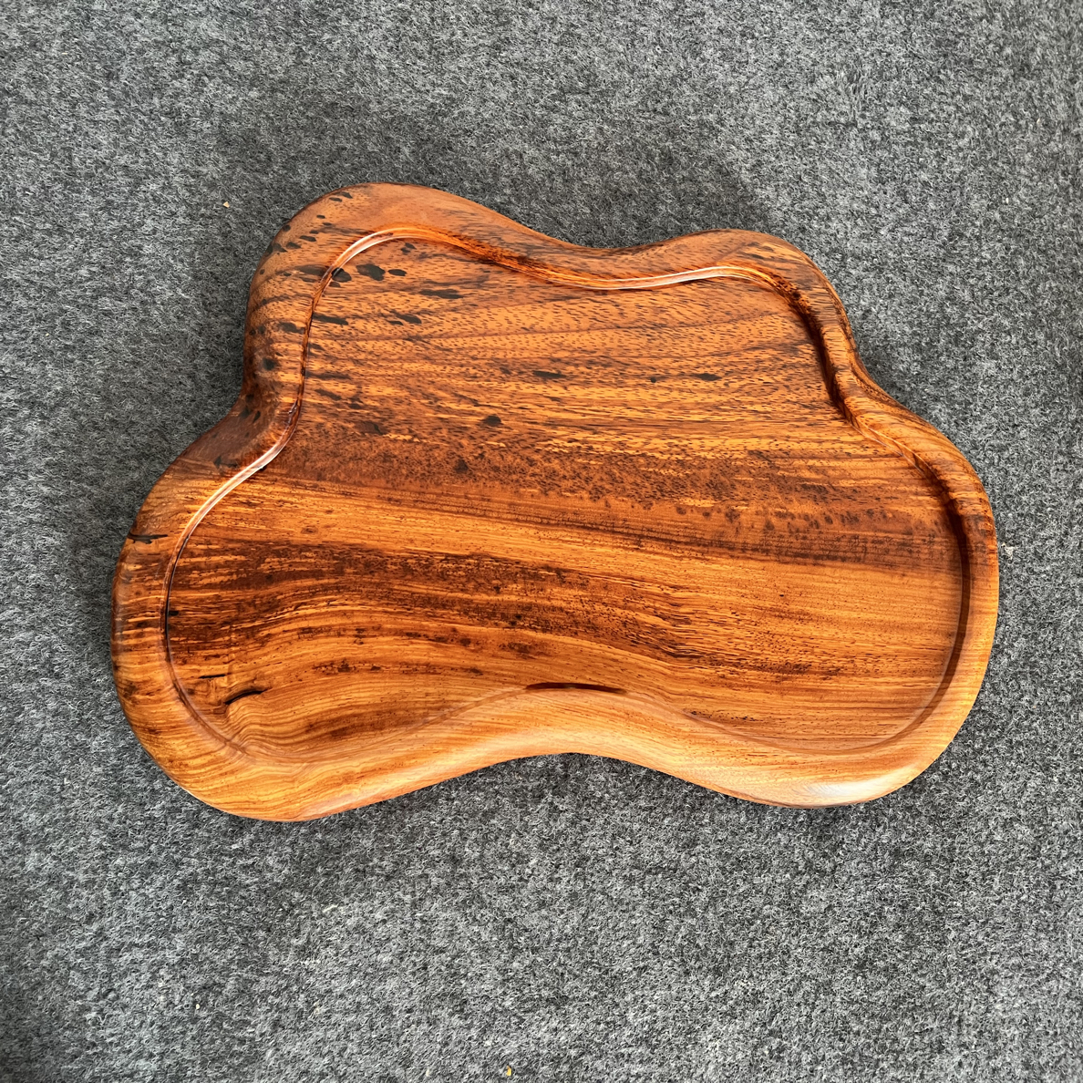 挝花原木高油脂手工茶盘 尺寸：48✖️27