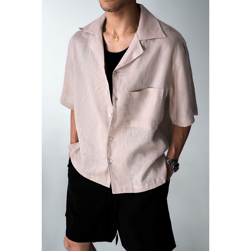 SEE ALSO『国王的礼物』Federico系列100%亚麻松弛老钱新贵短袖衬衫