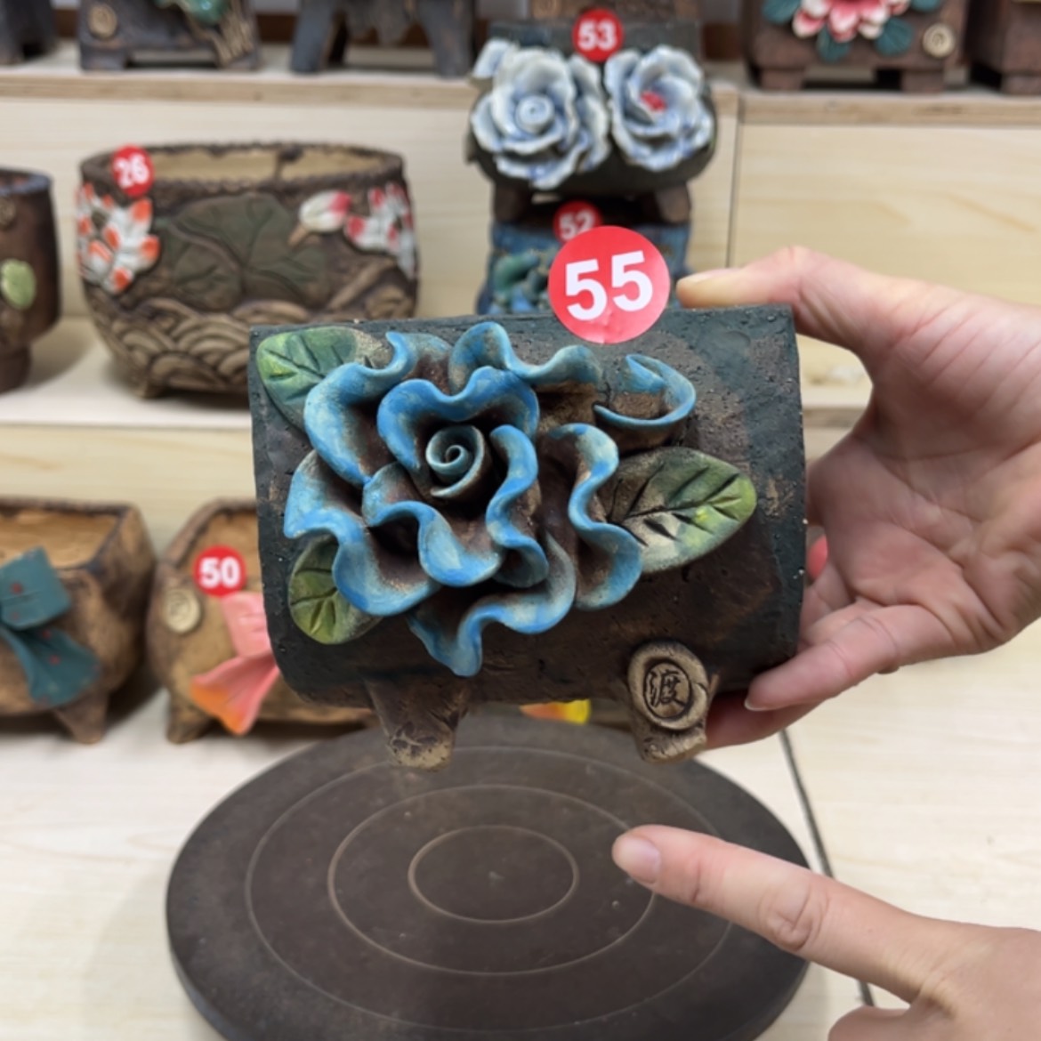 【闪购商品】紫砂花盆55号内口10.5×8外高12