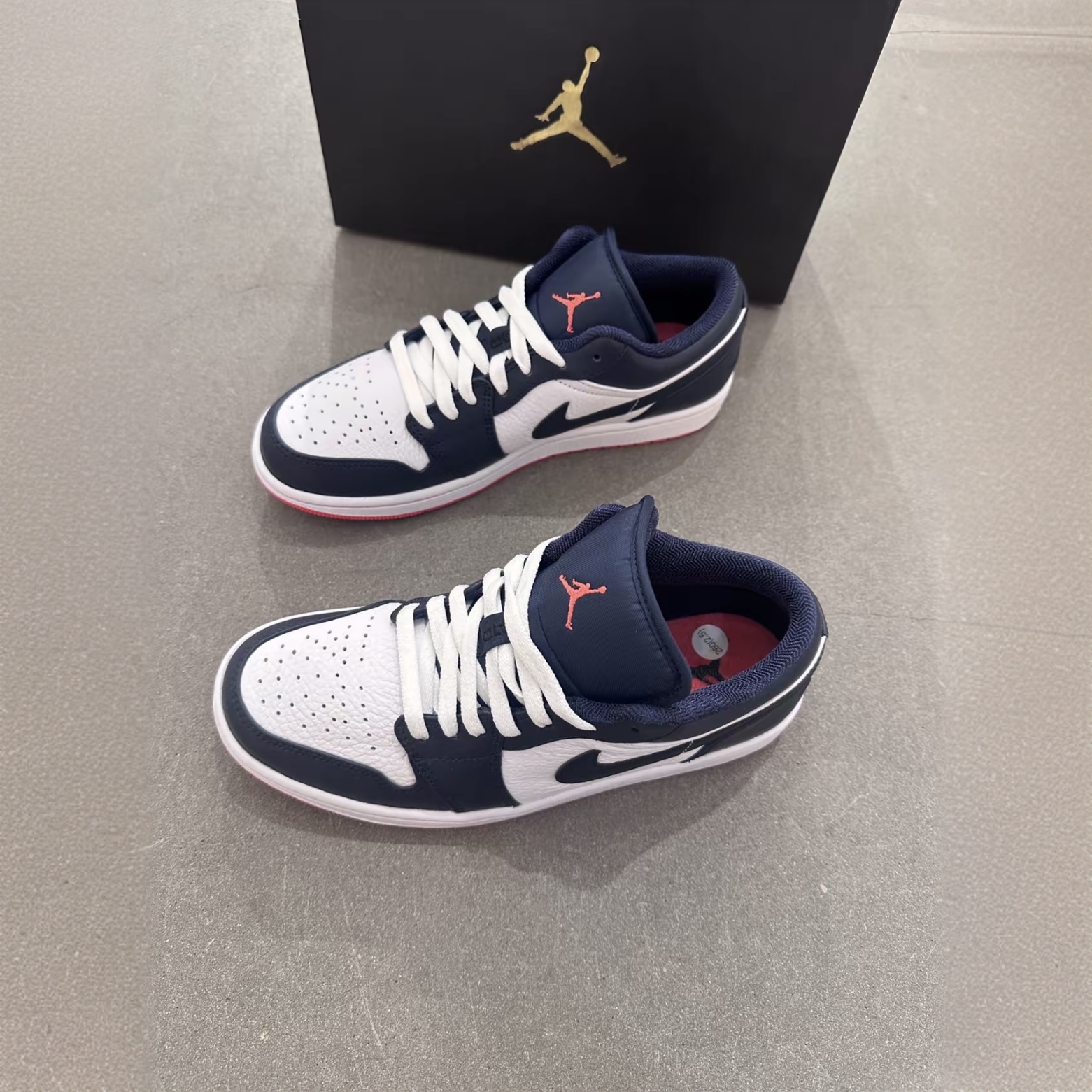 耐克男鞋 Air 1 Low AJ1午夜蓝低帮白蓝色男款运动篮球鞋官方正品