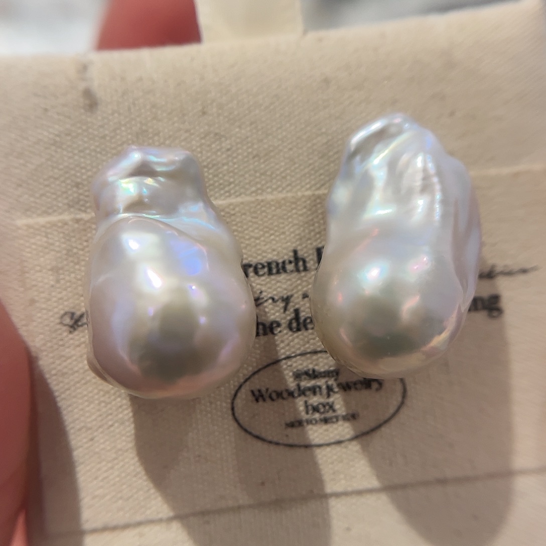 淡水珍珠耳饰银S925镶嵌