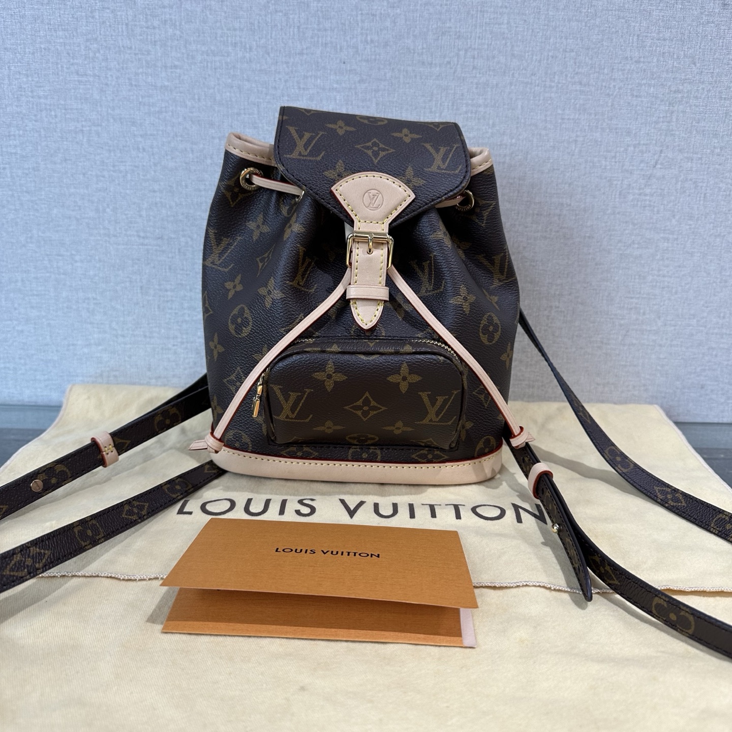 95新 LV montsouris mini老花双肩包  05050