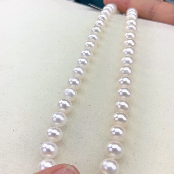 淡水珍珠颈饰银S925镶嵌卡9冷白高品