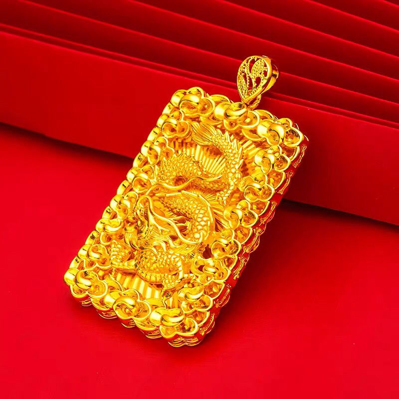 合金吊坠 【龙牌吊坠饰品金色】男款时尚百搭潮流大气素款传承经典