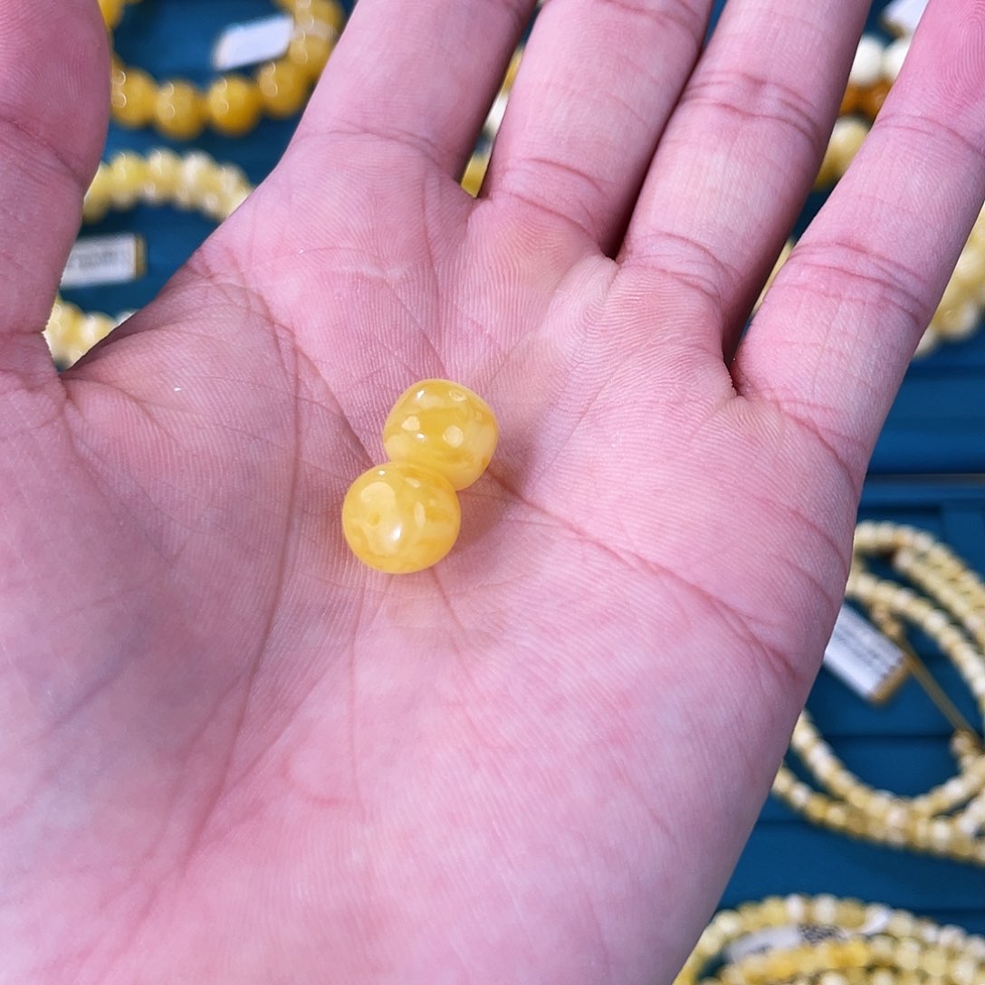 琥珀裸石未镶嵌老邢精工单珠