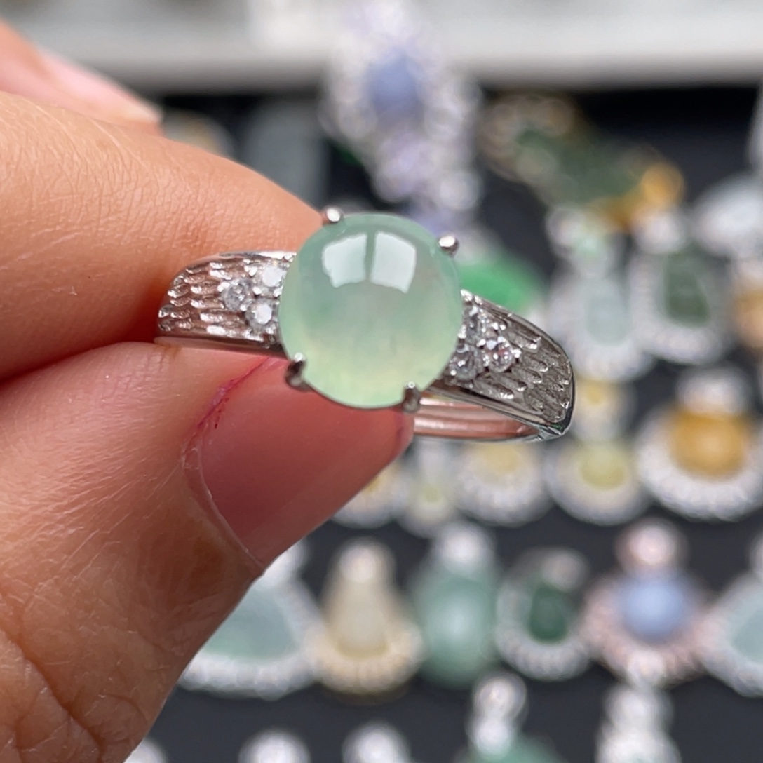 翡翠银S925镶嵌吊坠(不含链)