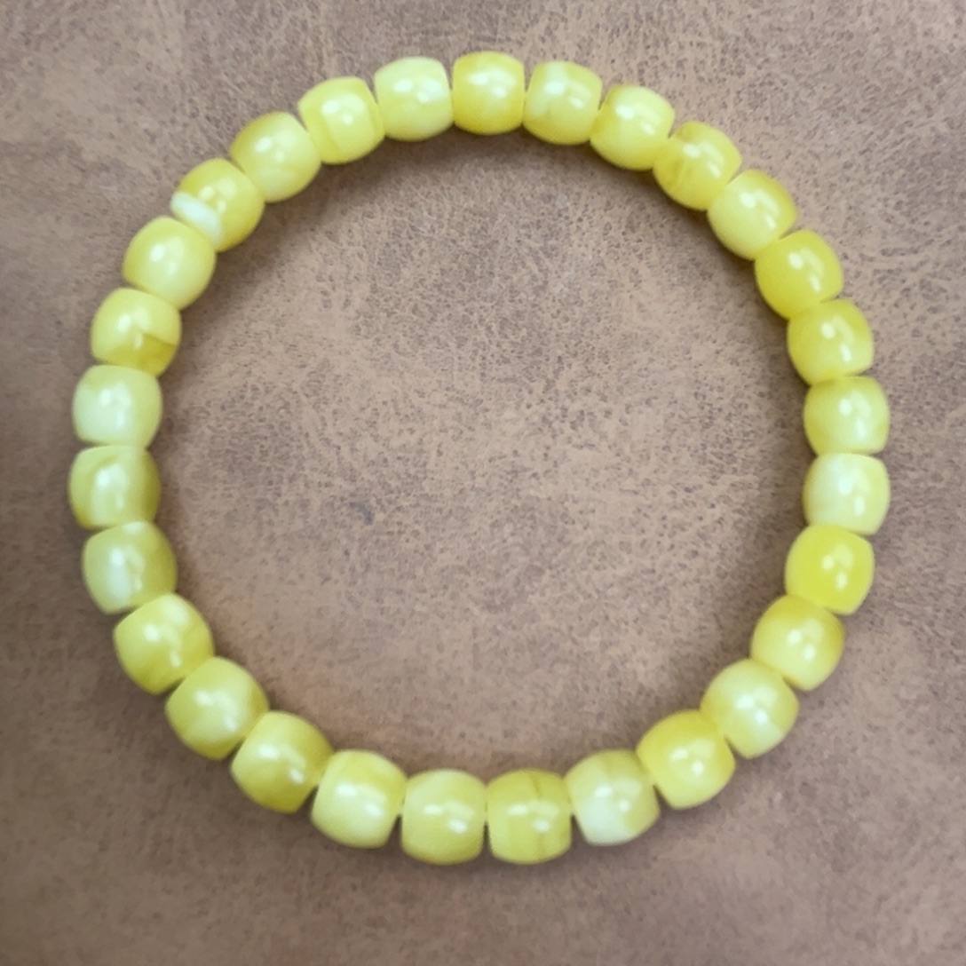 3***4蜜蜡未镶嵌手串纯天然俄料白花极限弧高桩直切7*6.5腕口17+