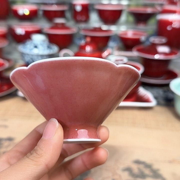 景德镇陶瓷红马坊杯