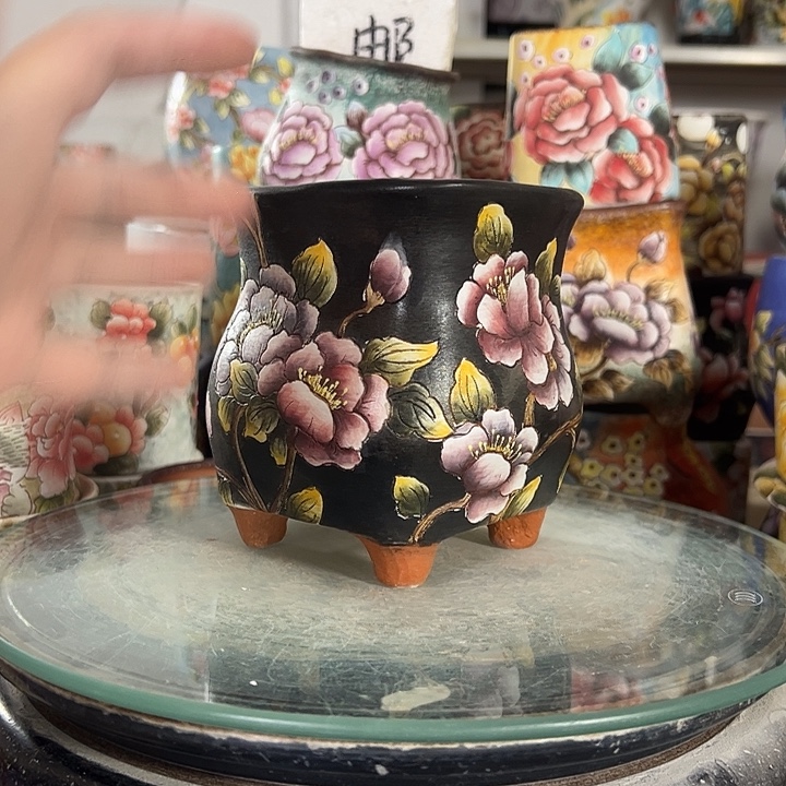 满38包邮 景德镇幸运花盆