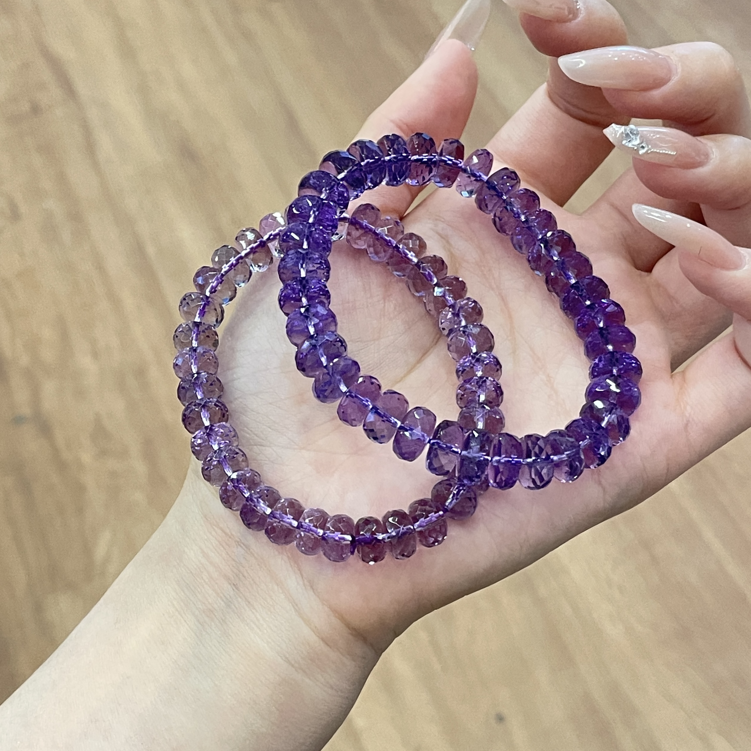 天然紫水晶刻面车轮珠算盘男女时尚百搭九紫离火多样性发其一