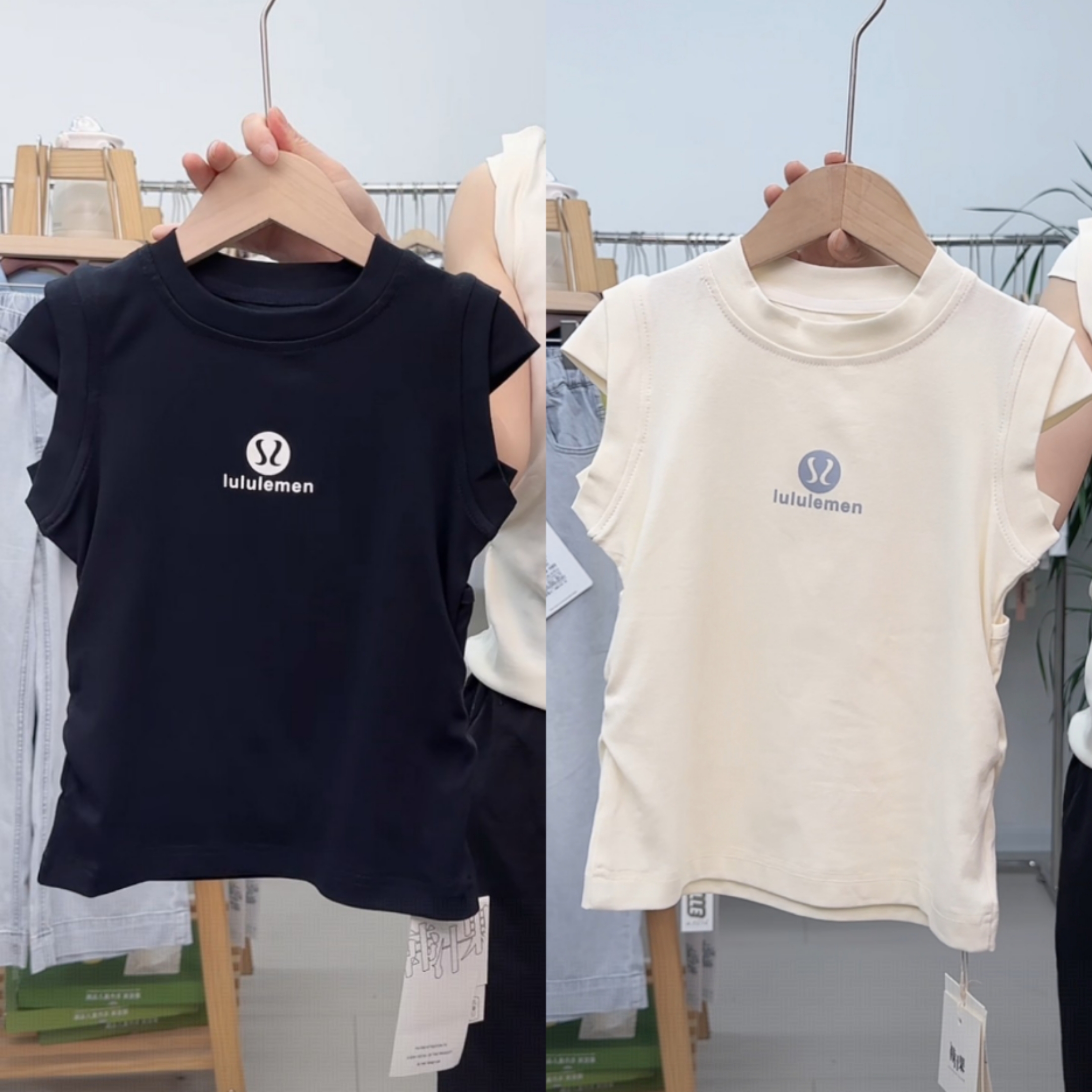 韩版个性设计感小飞袖T恤背心061女童夏季新款洋气休闲无袖上衣潮