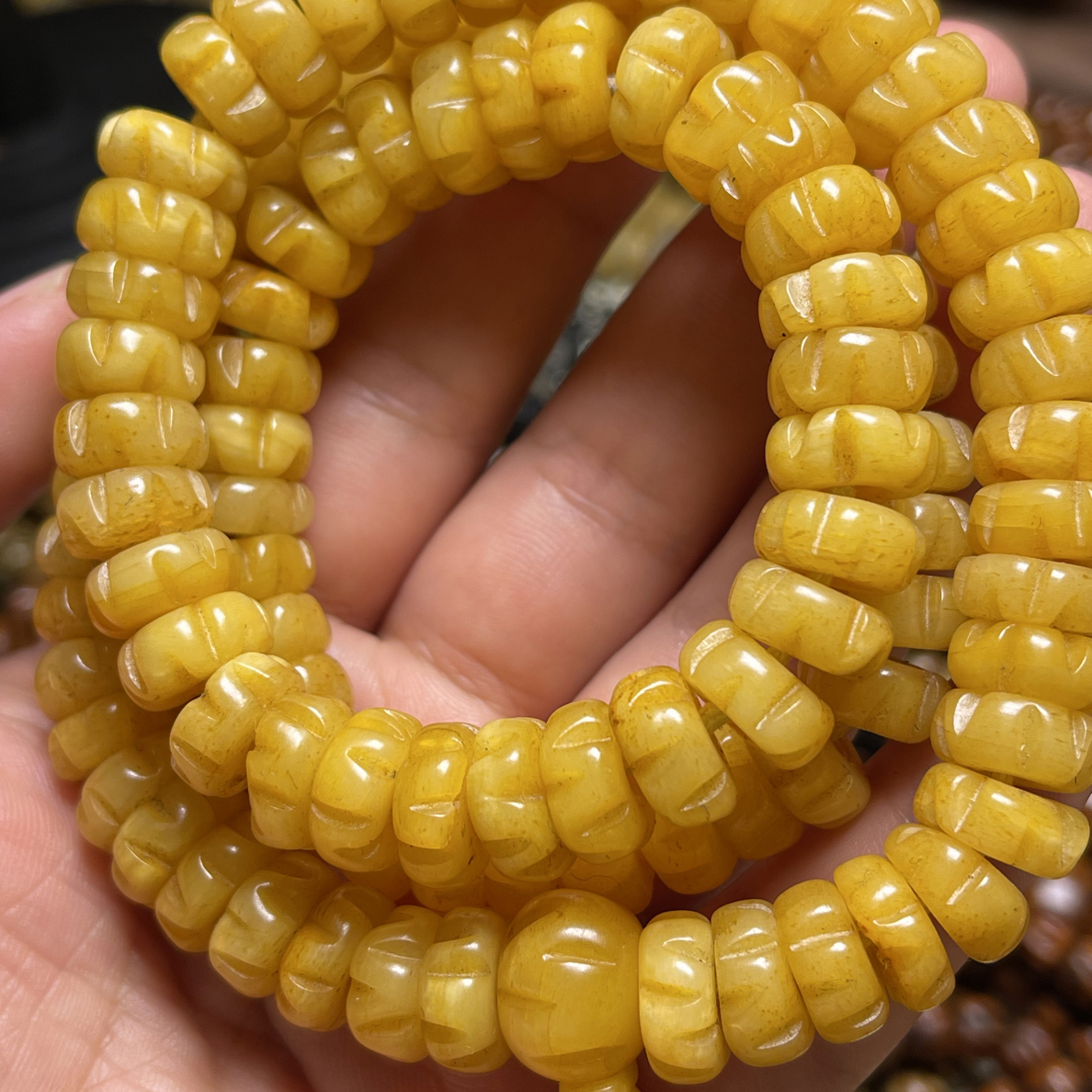 藏传牦牛骨念珠108颗