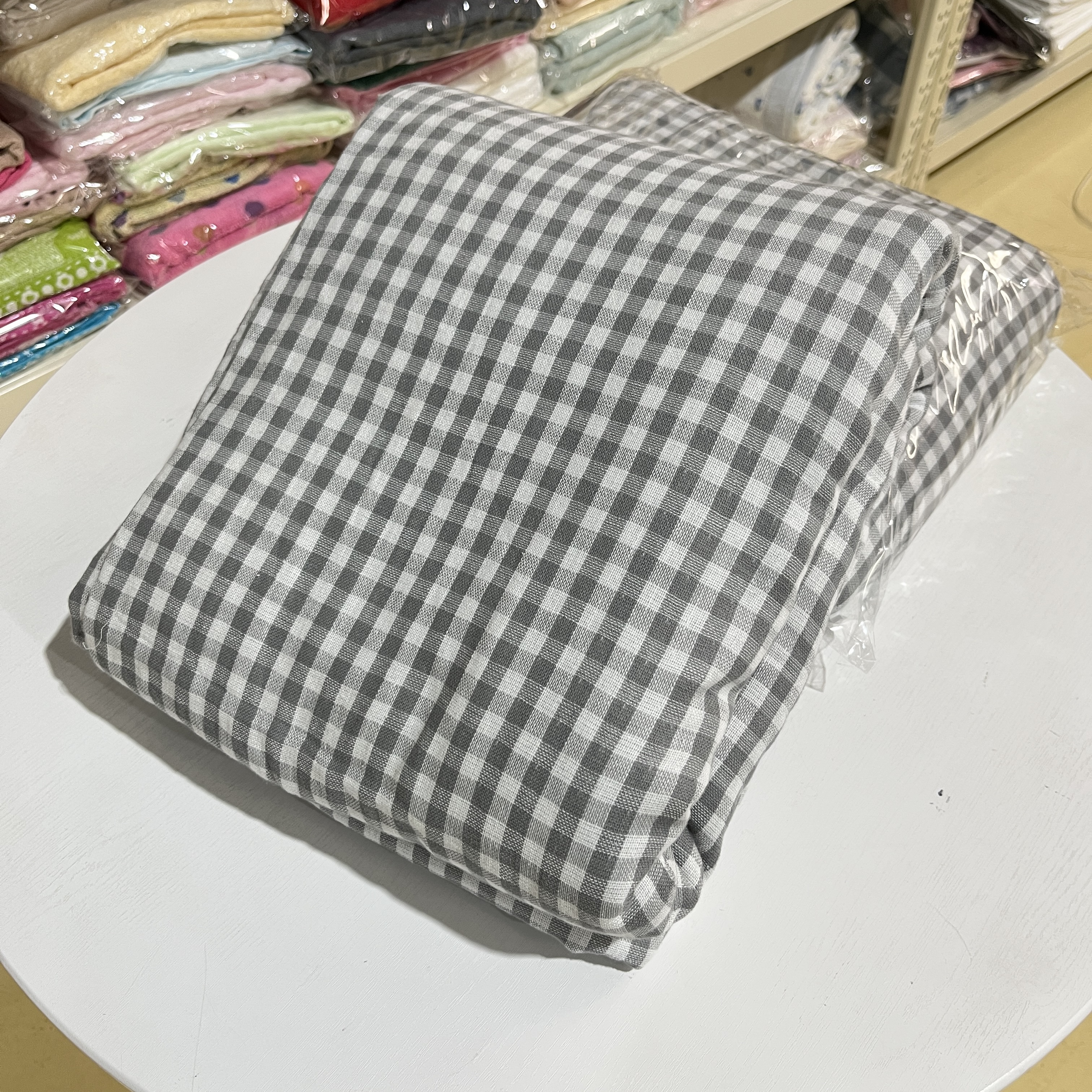 【样品处理】纯棉大毛巾被盖毯180x200cm透气柔软午睡毯灰色格子