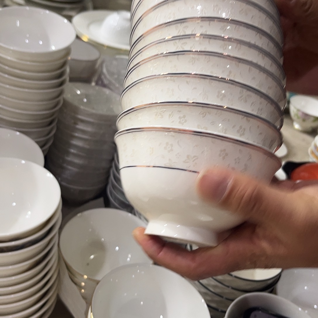 瓷片高脚碗十个4.5寸微瑕