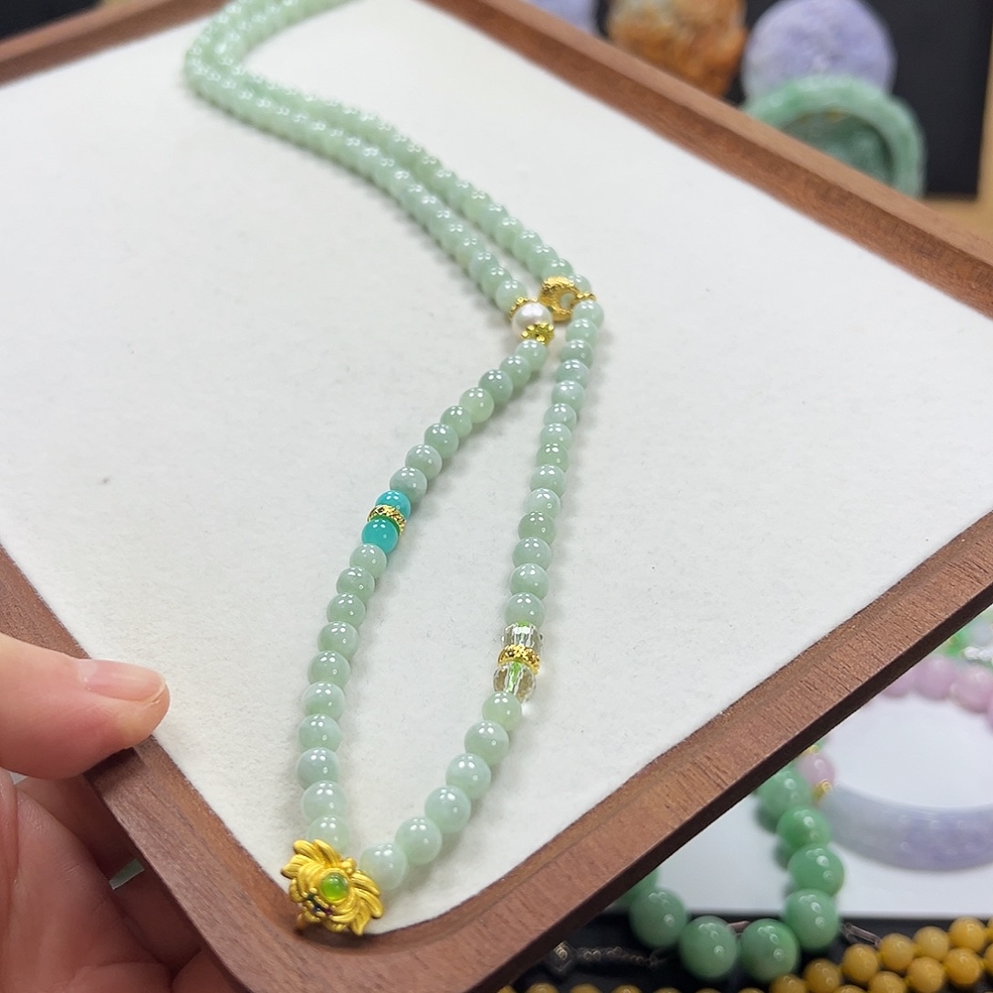 妖***君翡翠未镶嵌颈饰项链