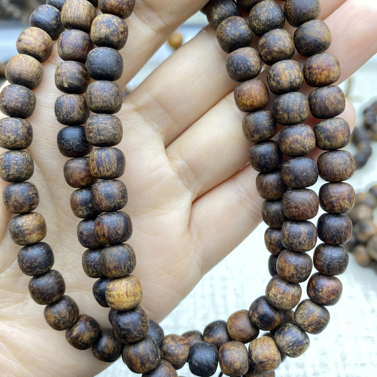 印尼贡木7×8×108玉化多圈手串男女款木质文玩念珠佛珠可盘玩