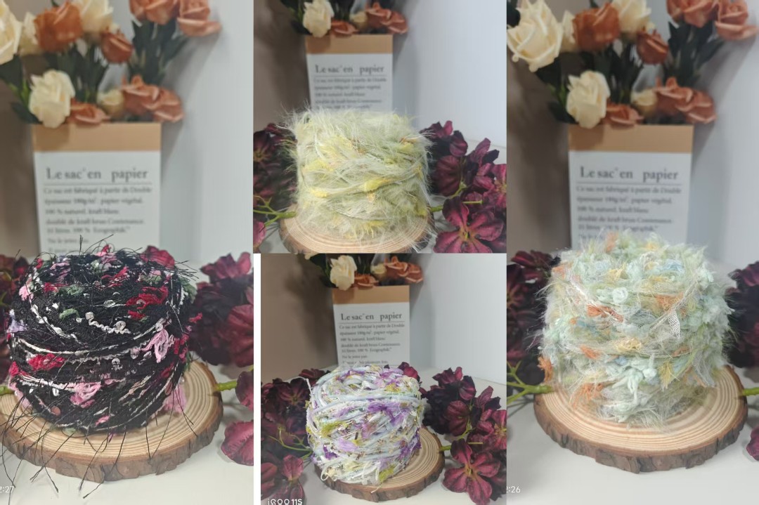 特色手混毛线用于钩织帽子发圈包包的特种纱线渐变毛线手工柔软