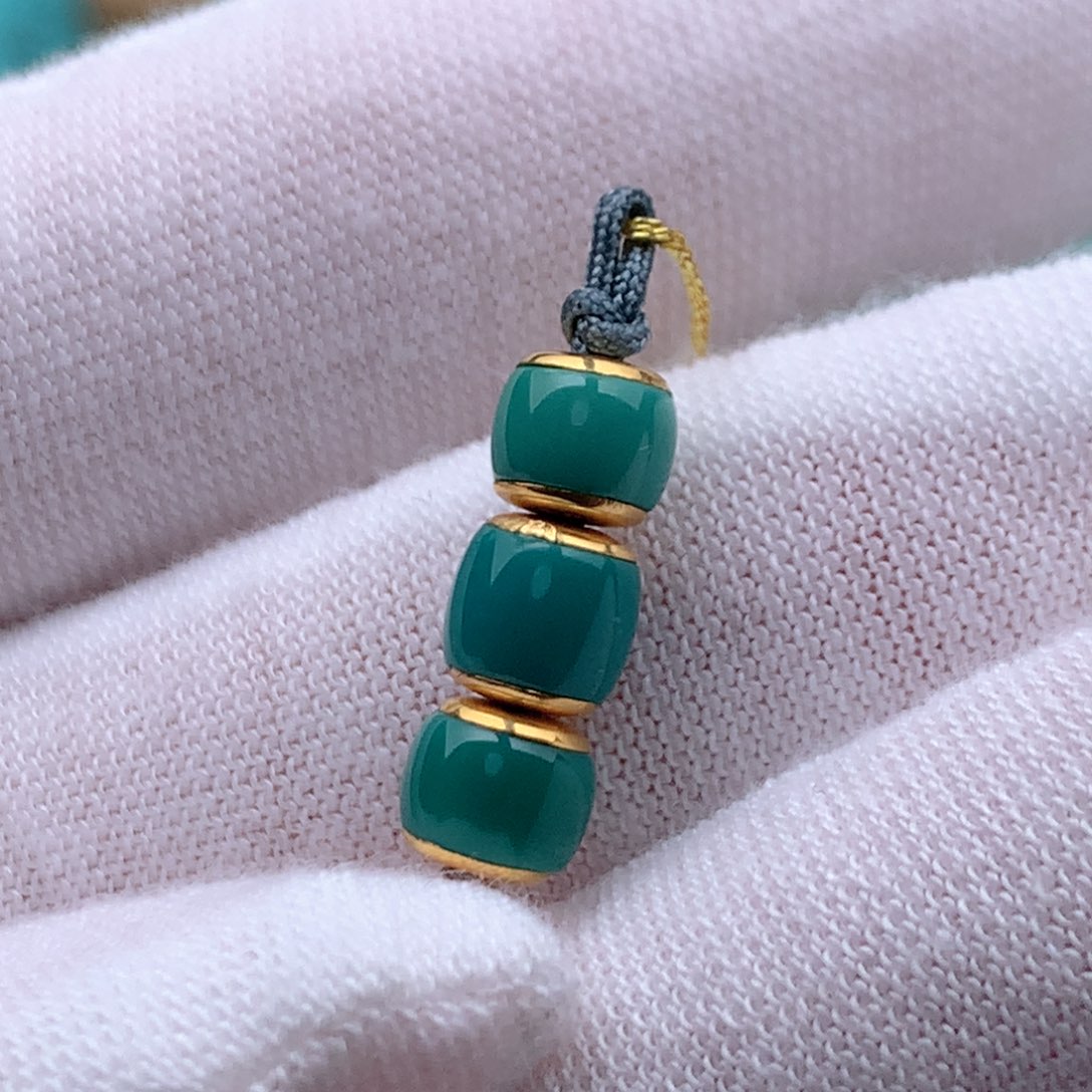 绿松石珠宝奇石18K金镶嵌