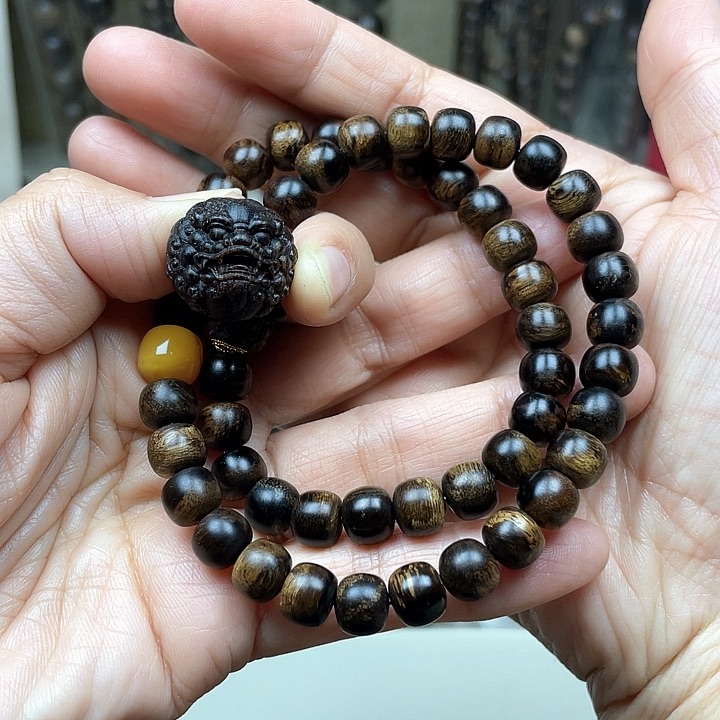 沉香手串Z*** 越南芽庄紫奇楠留疤料