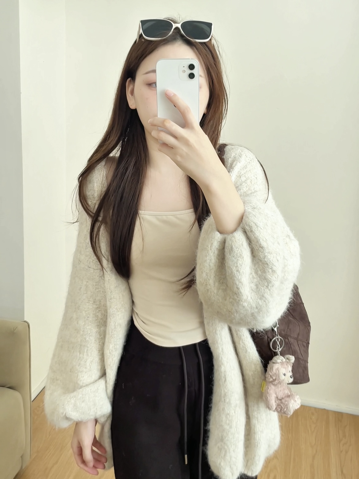 秋冬简约舒适温柔氛围感宽松百搭针织外套修身显瘦吊带外套毛衣