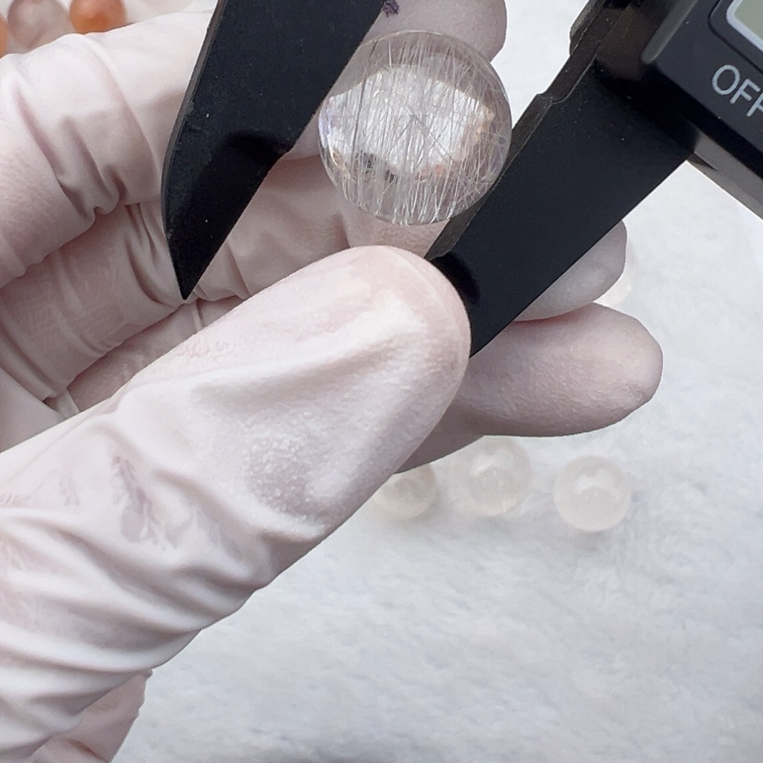 兔毛15mm打孔定制不退换未镶嵌水晶B***l