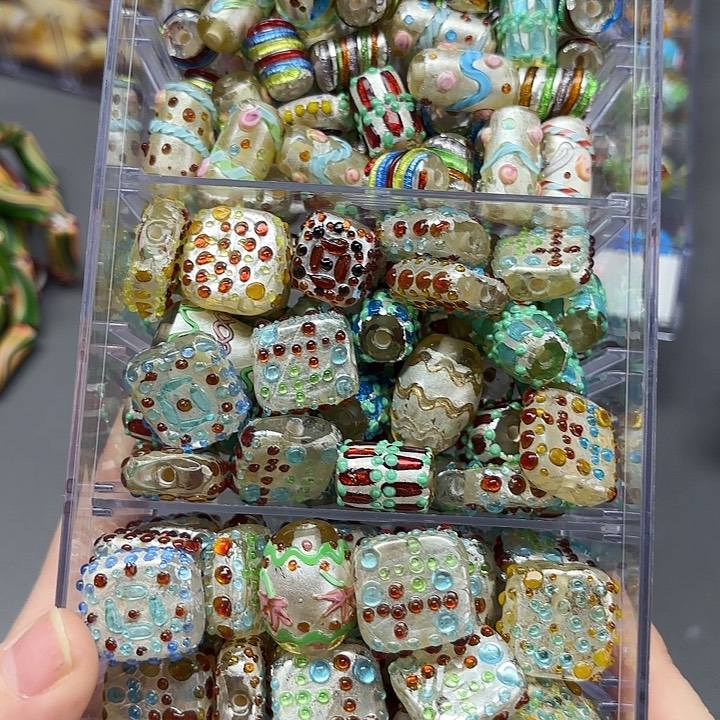 琉璃颈饰琉璃琉璃银箔单珠