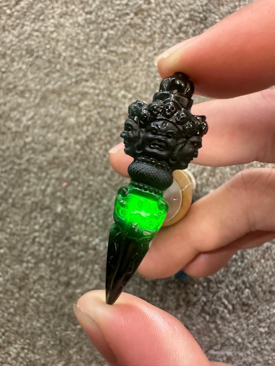 墨翠A货金刚杵降魔杵挂件男女通用