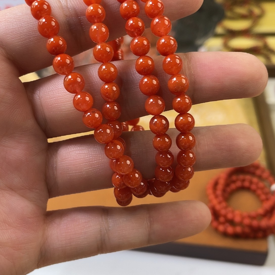 南红玛瑙未镶嵌手链6mm
