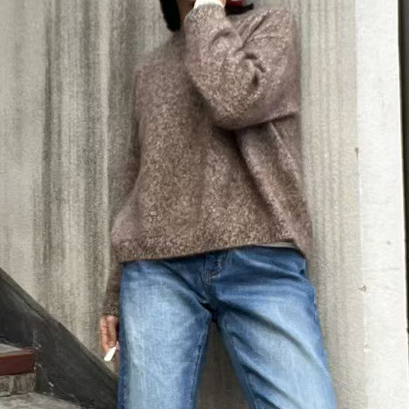 【竹外知时】精致生活.山羊绒银葱套头毛衣