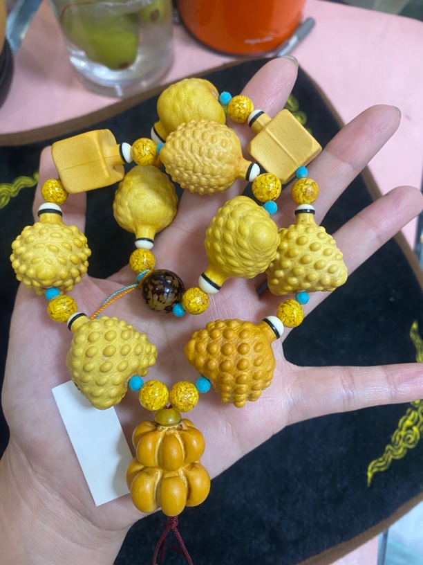 菠萝包钱袋。方糖花墩手持。雄黄。蓝松珠子