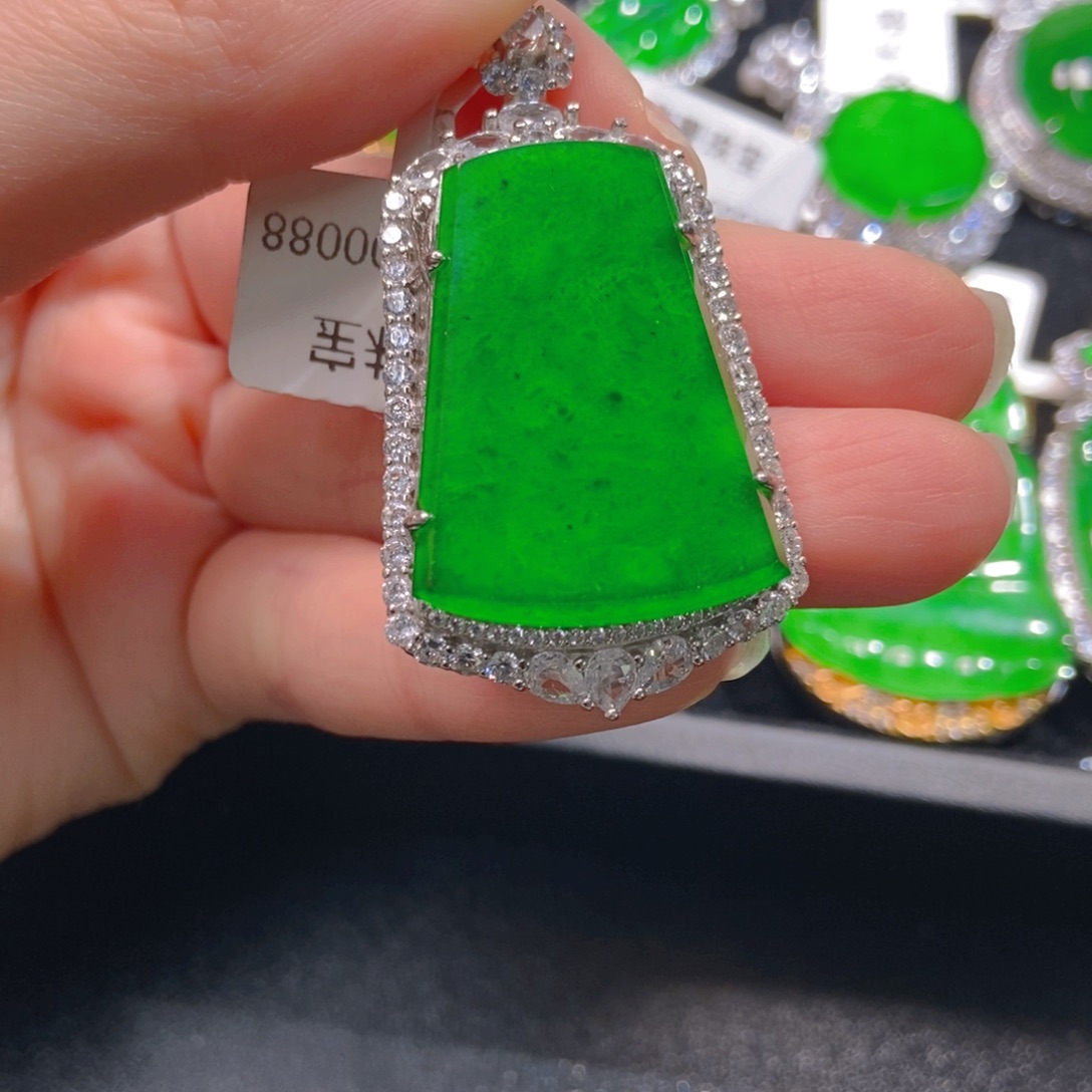 翡翠吊坠(不含链)银S925镶嵌