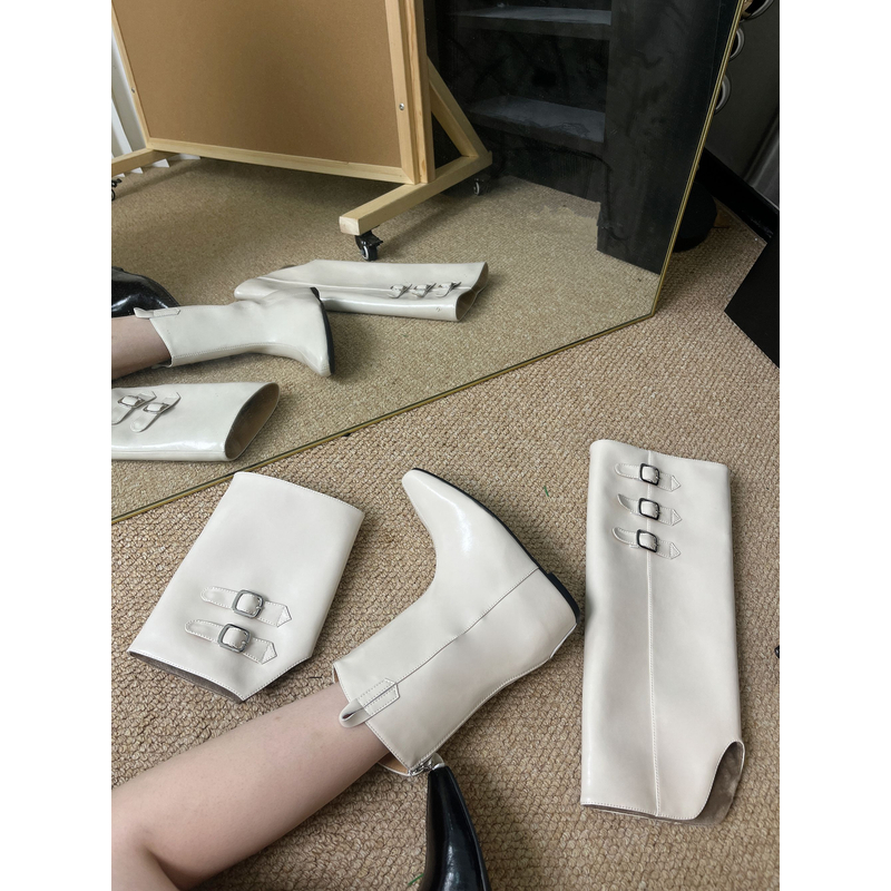 跟高5cm/34-40码/方头时装靴短筒中筒高筒三穿靴子百搭女靴爆款