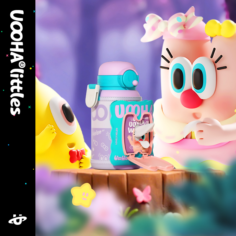 UOOHA立净保温杯可爱吸管儿童水杯女生大容量杯子悠哈保冷杯便携