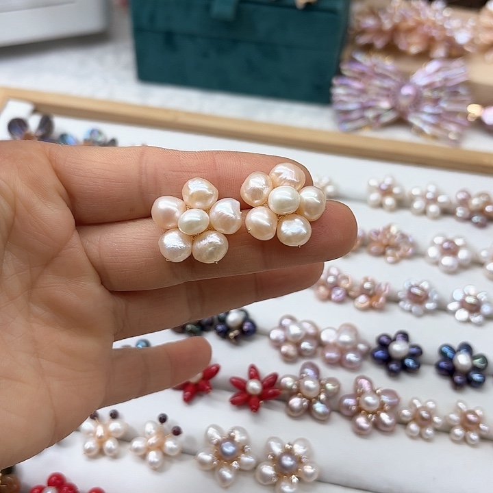 淡水珍珠发饰银S925镶嵌