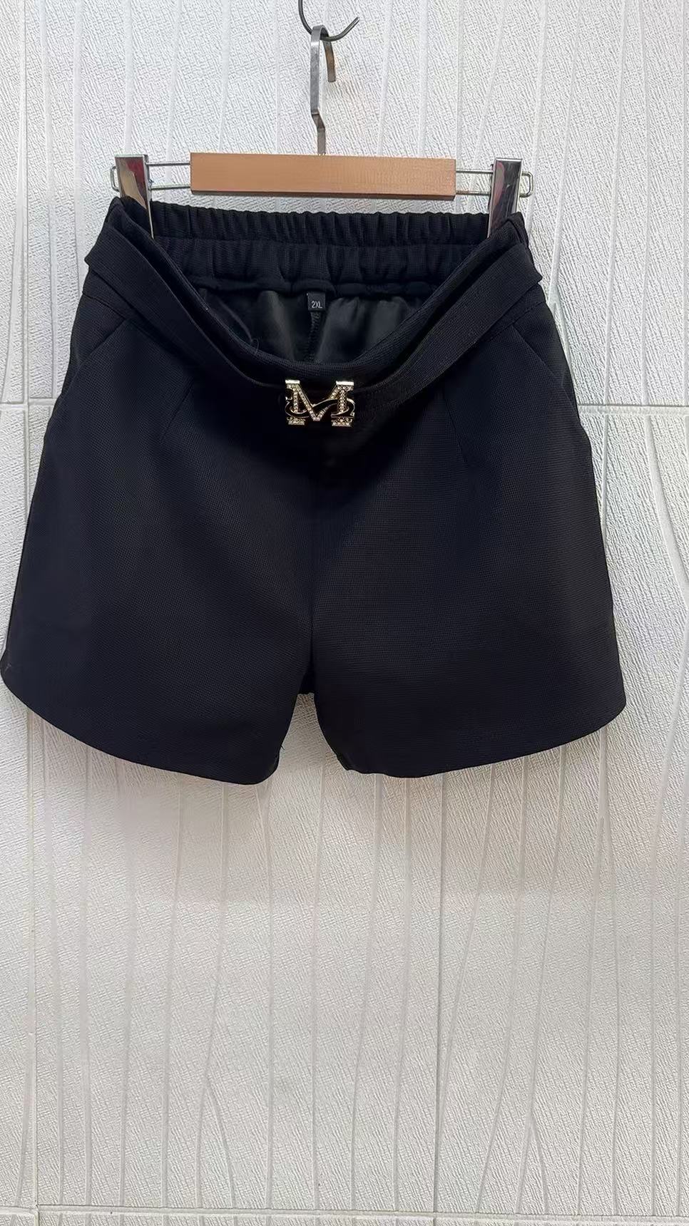 女士阔腿裤短裤夏季气质厚款微弹辣妹紧身短裤高腰